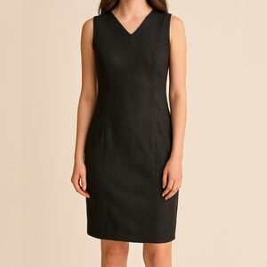 GAP Grey Wool Blend Sleeveless V-Neck Zipper Closure Midi Dress Size 10